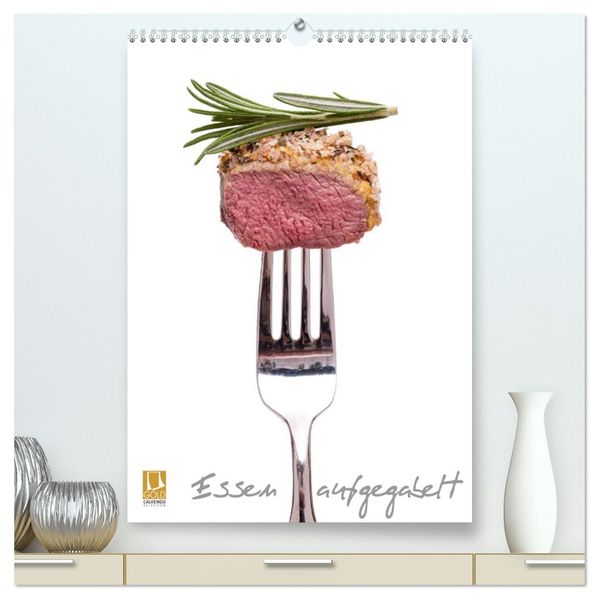 Essen aufgegabelt (hochwertiger Premium Wandkalender 2027 DIN A2 hoch) Kunstdruck in Hochglanz