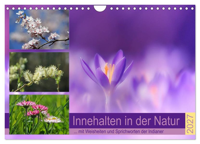 Innehalten in der Natur... mit Weisheiten und Sprichworten der Indianer (Wandkalender 2027 DIN A4 quer) CALVENDO Monatskalender