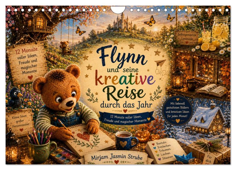 Flynn und seine kreative Reise durch das Jahr (Wandkalender 2027 DIN A4 quer) CALVENDO Monatskalender