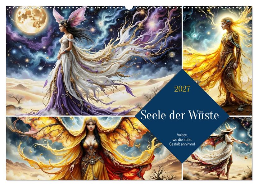 Seele der Wüste - Wüste wo die Stille Gestalt annimmt (Wandkalender 2027 DIN A2 quer) CALVENDO Monatskalender
