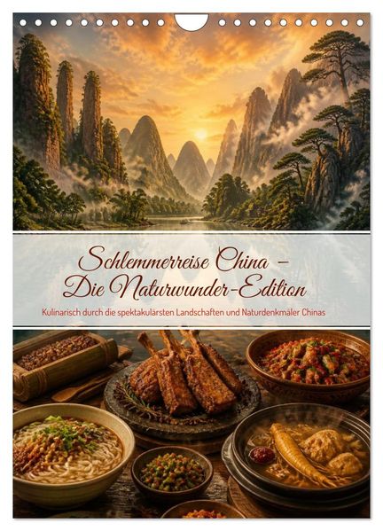 Schlemmerreise China - Die Naturwunder-Edition (Wandkalender 2027 DIN A4 hoch) CALVENDO Monatskalender