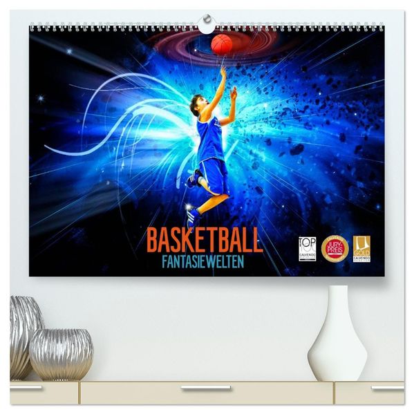 Basketball Fantasiewelten (hochwertiger Premium Wandkalender 2027 DIN A2 quer) Kunstdruck in Hochglanz