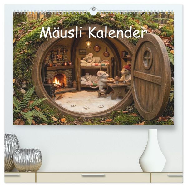 Mäusli Kalender (hochwertiger Premium Wandkalender 2027 DIN A2 quer) Kunstdruck in Hochglanz