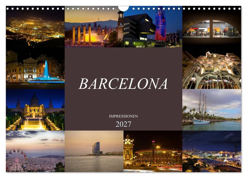 Barcelona Impressionen (Wandkalender 2027 DIN A3 quer) CALVENDO Monatskalender