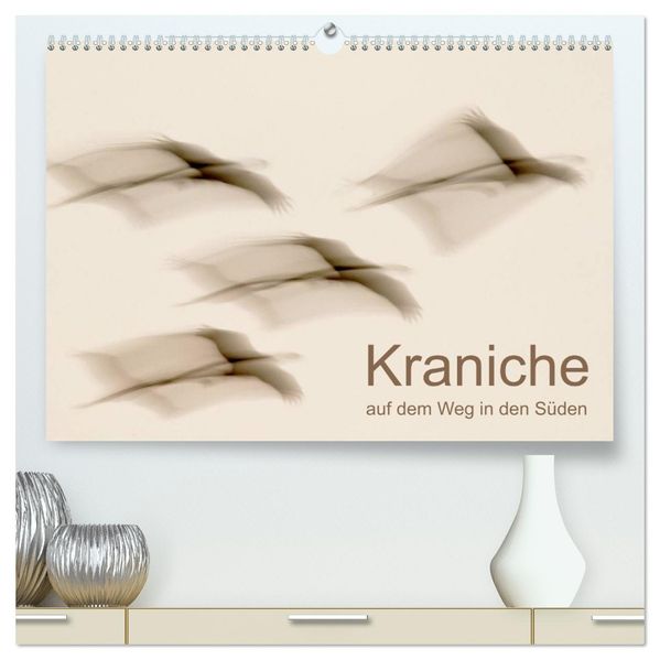 Kraniche auf dem Weg nach Süden (hochwertiger Premium Wandkalender 2027 DIN A2 quer) Kunstdruck in Hochglanz