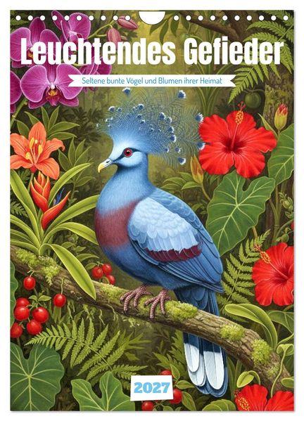 Leuchtendes Gefieder (Wandkalender 2027 DIN A4 hoch) CALVENDO Monatskalender