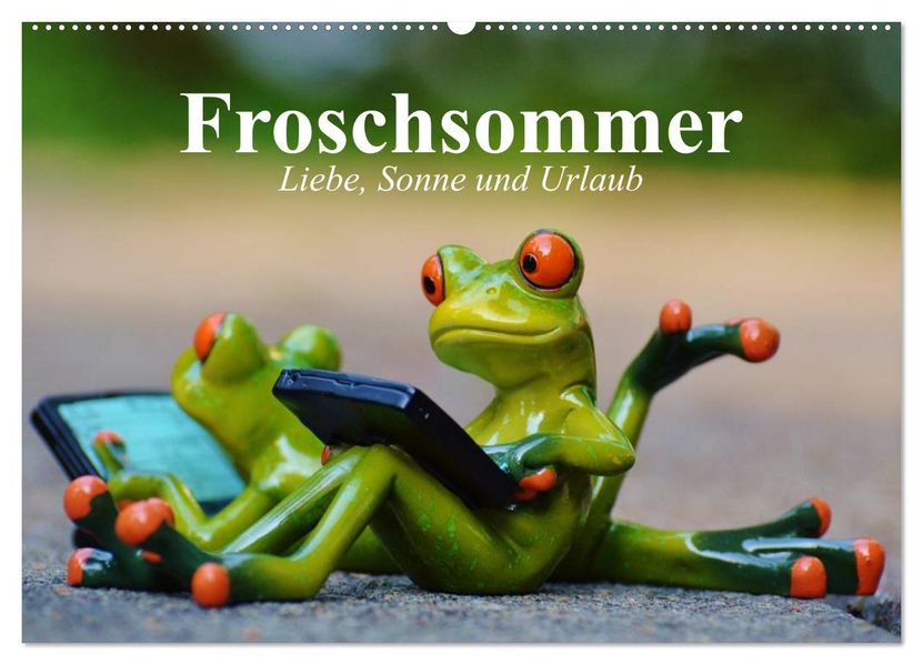 Froschsommer. Liebe Sonne und Urlaub (Wandkalender 2027 DIN A2 quer) CALVENDO Monatskalender