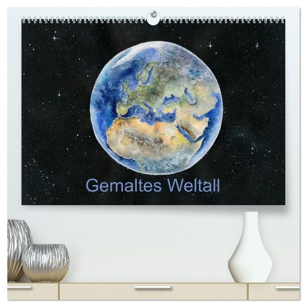 Gemaltes Weltall (hochwertiger Premium Wandkalender 2027 DIN A2 quer) Kunstdruck in Hochglanz