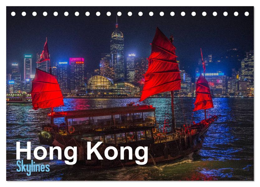 Hong Kong - Skylines (Tischkalender 2027 DIN A5 quer) CALVENDO Monatskalender