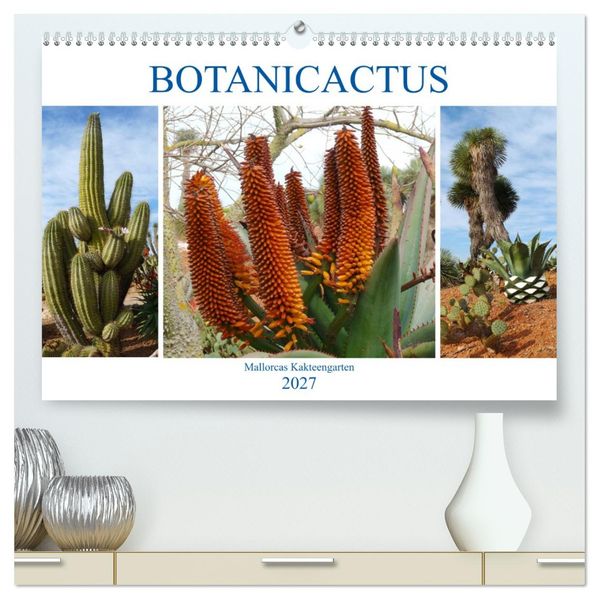 BOTANICACTUS Mallorcas Kakteengarten (hochwertiger Premium Wandkalender 2027 DIN A2 quer) Kunstdruck in Hochglanz