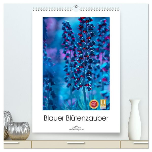 Blauer Blütenzauber (hochwertiger Premium Wandkalender 2027 DIN A2 hoch) Kunstdruck in Hochglanz