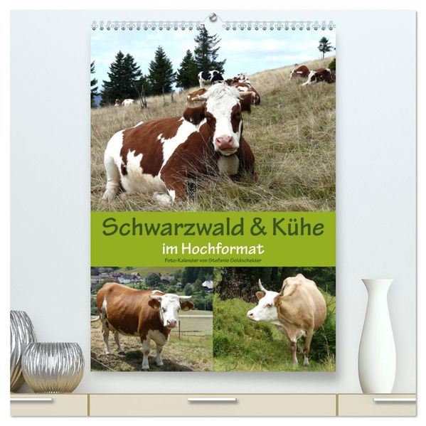 Schwarzwald und Kühe im Hochformat (hochwertiger Premium Wandkalender 2027 DIN A2 hoch) Kunstdruck in Hochglanz