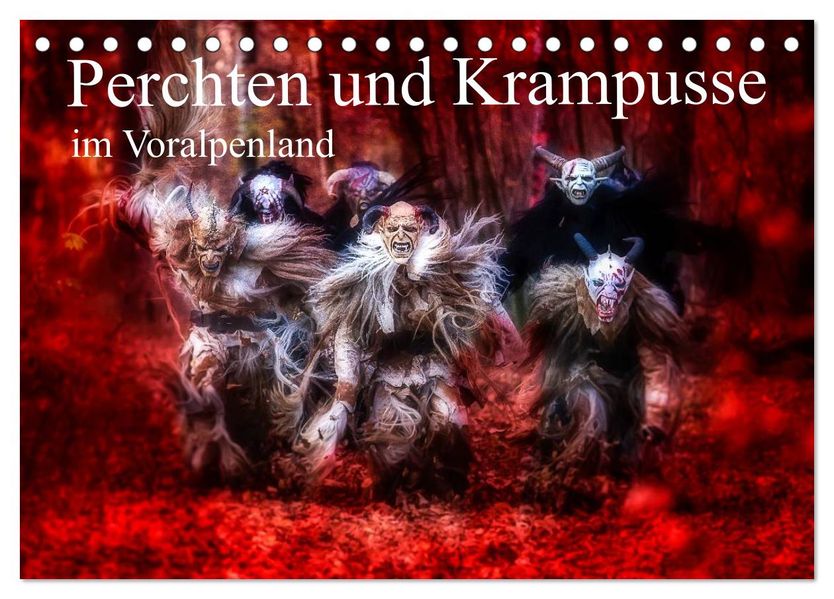 Perchten und Krampusse im Voralpenland (Tischkalender 2027 DIN A5 quer) CALVENDO Monatskalender