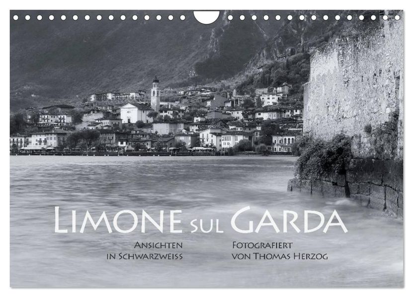 Limone sul Garda schwarzweiß (Wandkalender 2027 DIN A4 quer) CALVENDO Monatskalender
