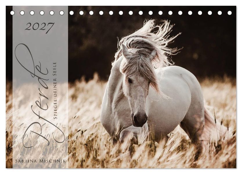 Pferde - Spiegel deiner Seele (Tischkalender 2027 DIN A5 quer) CALVENDO Monatskalender