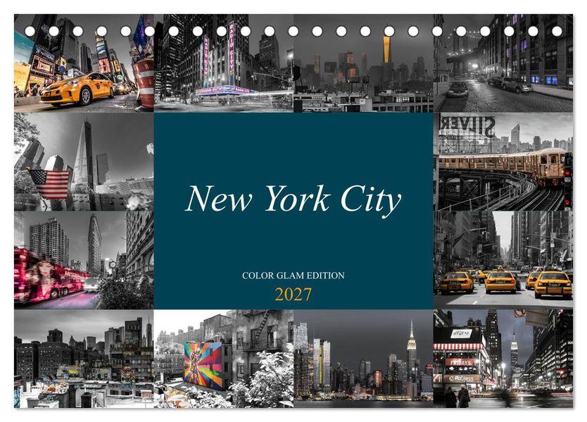 New York City - Color Glam Edition (Tischkalender 2027 DIN A5 quer) CALVENDO Monatskalender