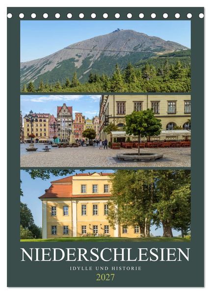 NIEDERSCHLESIEN Idylle und Historie (Tischkalender 2027 DIN A5 hoch) CALVENDO Monatskalender