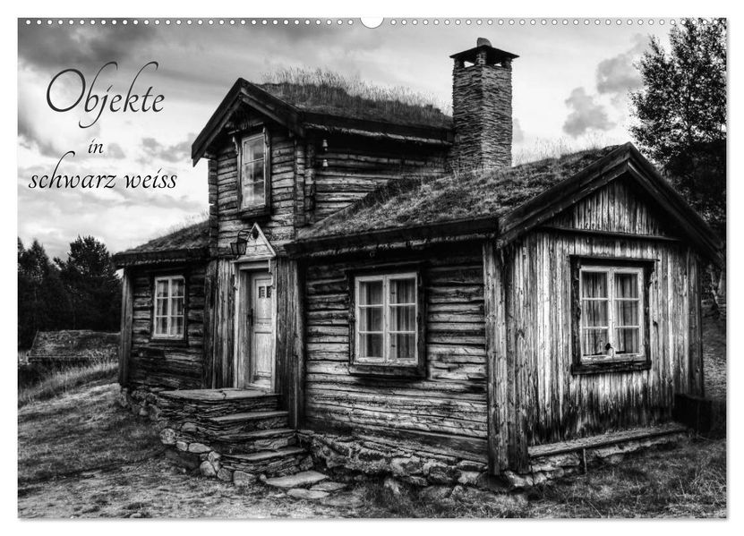 Objekte in schwarz weiss (Wandkalender 2027 DIN A2 quer) CALVENDO Monatskalender