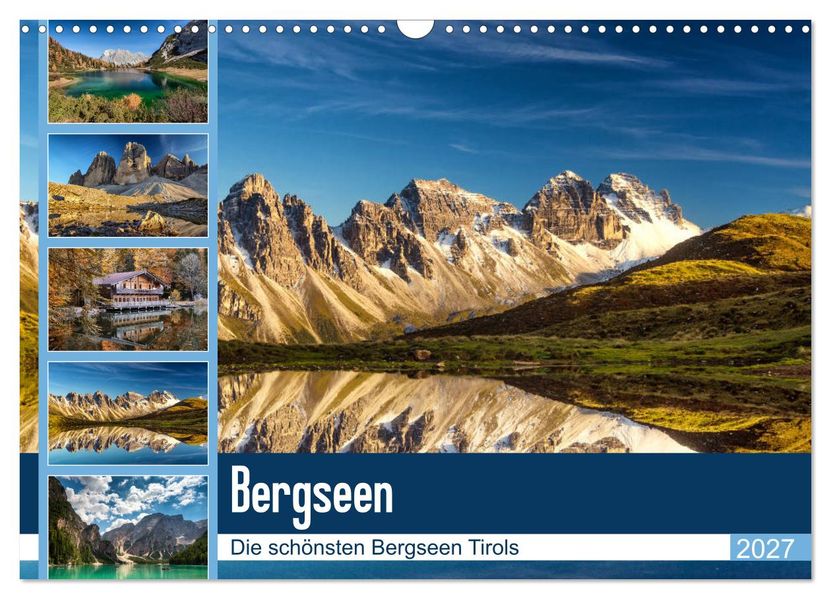 Tiroler Bergseen (Wandkalender 2027 DIN A3 quer) CALVENDO Monatskalender