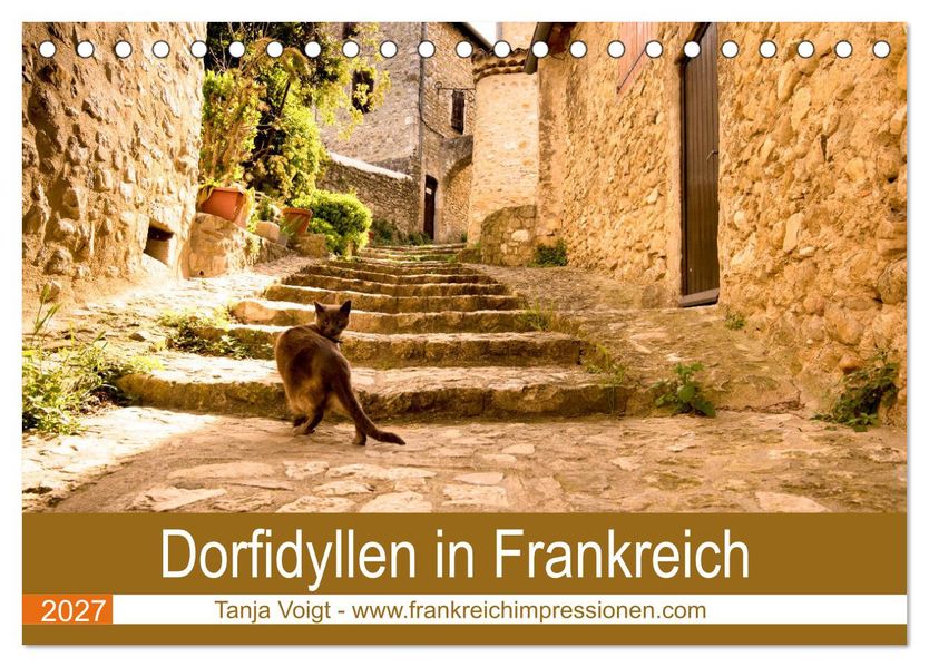 Dorfidyllen in Frankreich (Tischkalender 2027 DIN A5 quer) CALVENDO Monatskalender