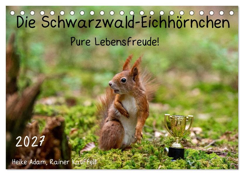 Die Schwarzwald-Eichhörnchen (Tischkalender 2027 DIN A5 quer) CALVENDO Monatskalender