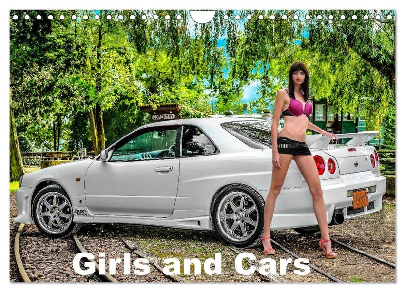 Girls and Cars (Wall Calendar 2027 DIN A4 landscape) CALVENDO 12 Month Wall Calendar