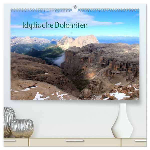 Idyllische Dolomiten (hochwertiger Premium Wandkalender 2027 DIN A2 quer) Kunstdruck in Hochglanz