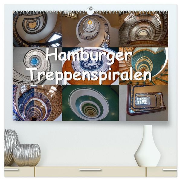 Hamburger Treppenspiralen (hochwertiger Premium Wandkalender 2027 DIN A2 quer) Kunstdruck in Hochglanz