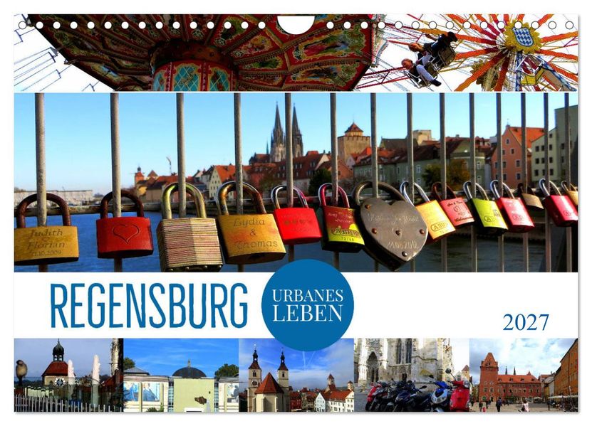 REGENSBURG - urbanes Leben (Wandkalender 2027 DIN A4 quer) CALVENDO Monatskalender