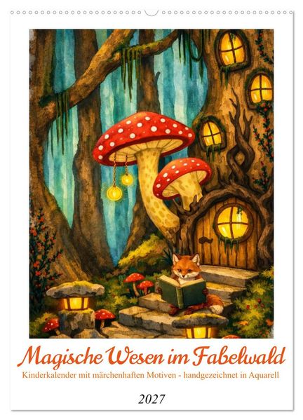 Magische Wesen im Fabelwald (Wandkalender 2027 DIN A2 hoch) CALVENDO Monatskalender