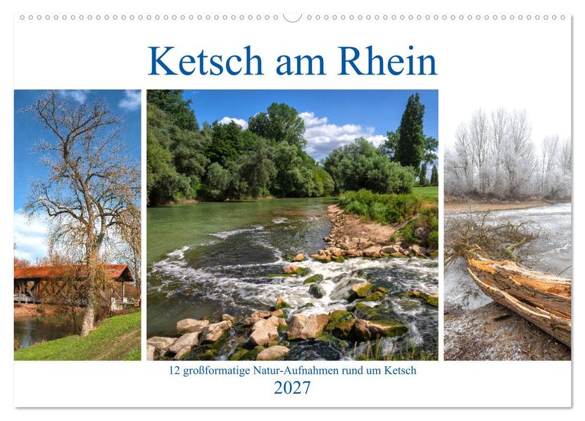 Ketsch am Rhein (Wandkalender 2027 DIN A2 quer) CALVENDO Monatskalender