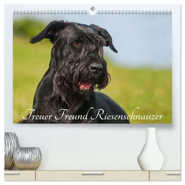 Treuer Freund Riesenschnauzer (hochwertiger Premium Wandkalender 2027 DIN A2 quer) Kunstdruck in Hochglanz