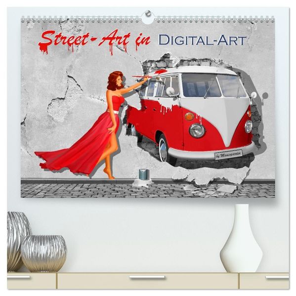 Street-Art in Digital-Art by Mausopardia (hochwertiger Premium Wandkalender 2027 DIN A2 quer) Kunstdruck in Hochglanz