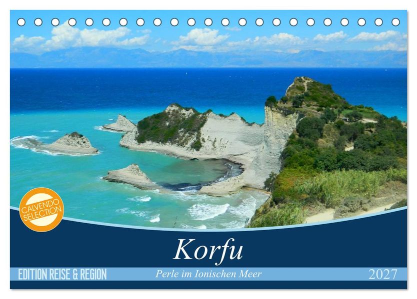 Korfu Perle im Ionischen Meer (Tischkalender 2027 DIN A5 quer) CALVENDO Monatskalender
