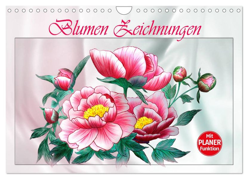 Blumen-Zeichnungen (Wandkalender 2027 DIN A4 quer) CALVENDO Monatskalender