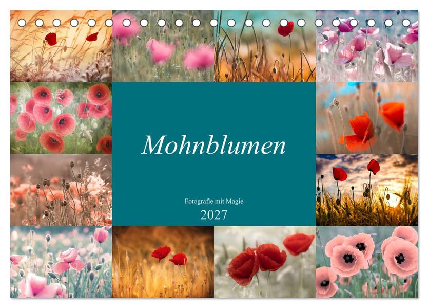 Mohnblumen - Fotografie mit Magie (Tischkalender 2027 DIN A5 quer) CALVENDO Monatskalender