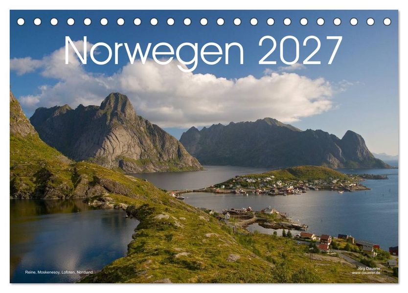 Norwegen (Tischkalender 2027 DIN A5 quer) CALVENDO Monatskalender
