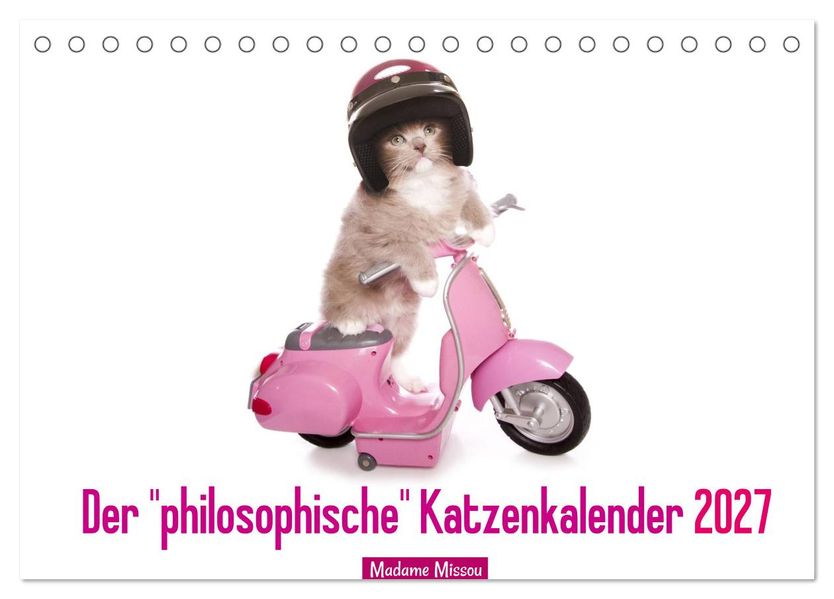 Der 'philosophische' Katzenkalender 2027 (Tischkalender 2027 DIN A5 quer) CALVENDO Monatskalender