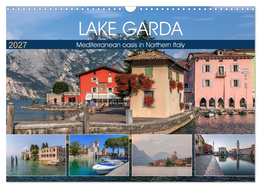 Lake Garda Mediterranean oasis in Northern Italy (Wall Calendar 2027 DIN A3 landscape) CALVENDO 12 Month Wall Calendar