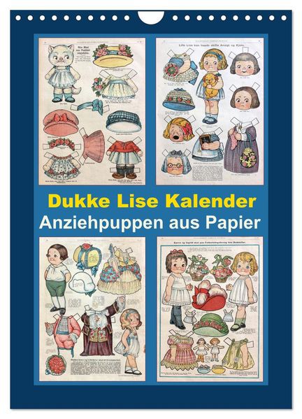 Dukke Lise Kalender - Anziehpuppen aus Papier (Wandkalender 2027 DIN A4 hoch) CALVENDO Monatskalender