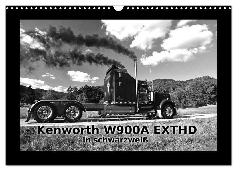 Kenworth W900A EXTHD - in schwarzweiß (Wandkalender 2027 DIN A3 quer) CALVENDO Monatskalender