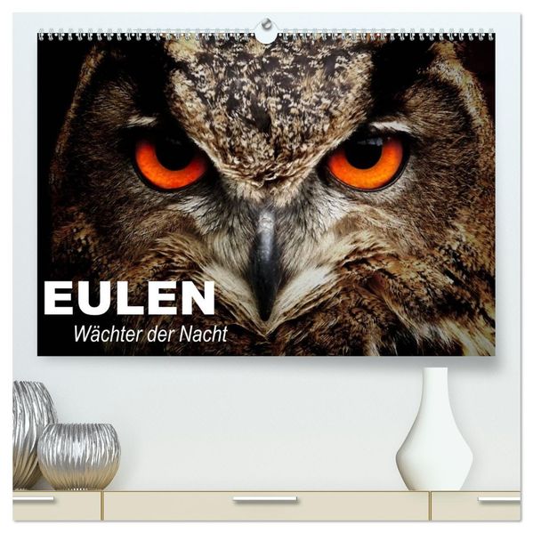 Eulen. Wächter der Nacht (hochwertiger Premium Wandkalender 2027 DIN A2 quer) Kunstdruck in Hochglanz