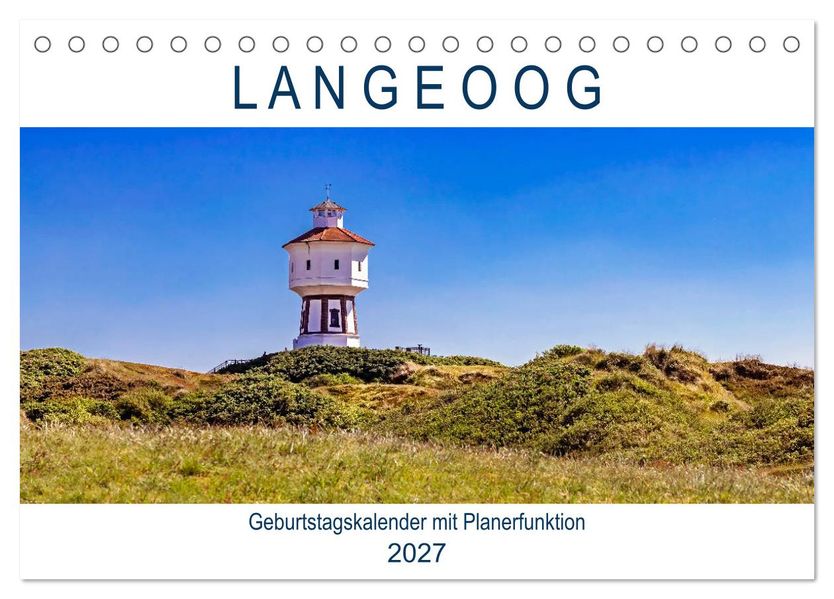 Langeoog Geburtstagskalender (Tischkalender 2027 DIN A5 quer) CALVENDO Monatskalender