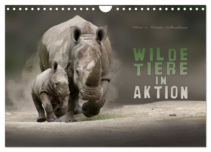 WILDE TIERE IN AKTION (Wandkalender 2027 DIN A4 quer) CALVENDO Monatskalender