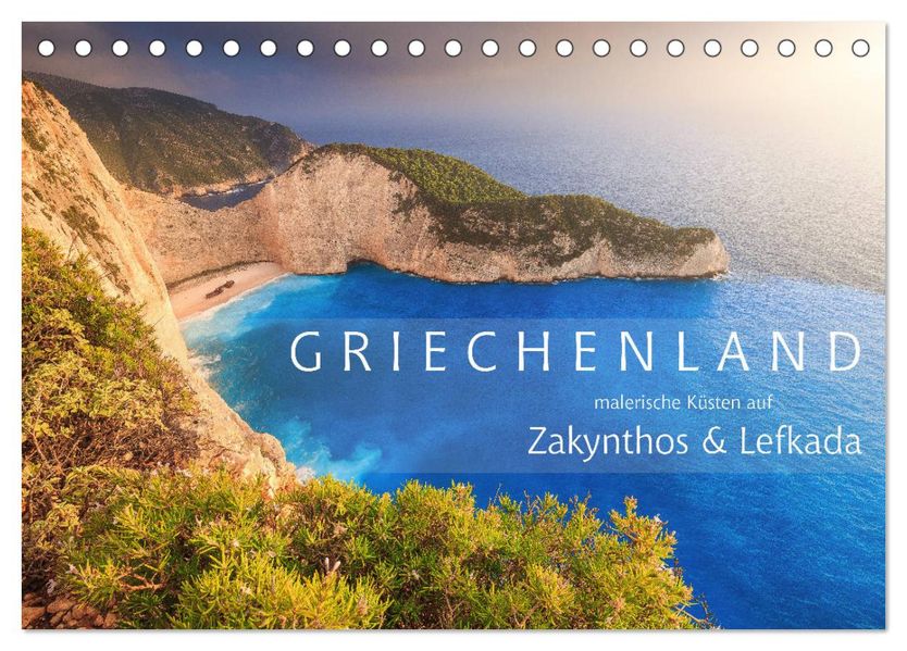 Griechenland - Malerische Küsten auf Zakynthos und Lefkada (Tischkalender 2027 DIN A5 quer) CALVENDO Monatskalender