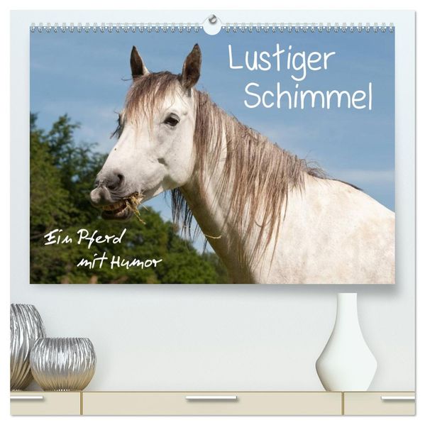 Lustiger Schimmel - ein Pferd mit Humor (hochwertiger Premium Wandkalender 2027 DIN A2 quer) Kunstdruck in Hochglanz