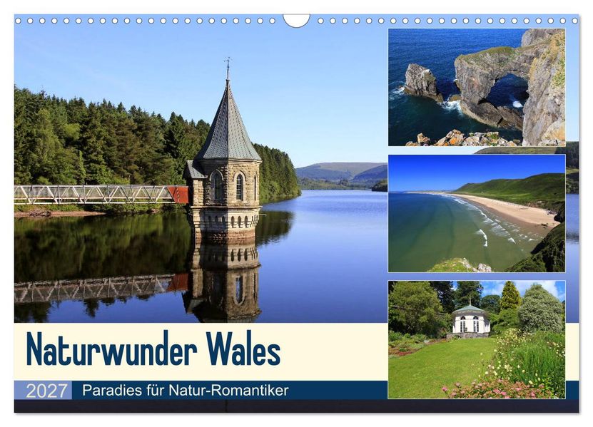 Naturwunder Wales (Wandkalender 2027 DIN A3 quer) CALVENDO Monatskalender