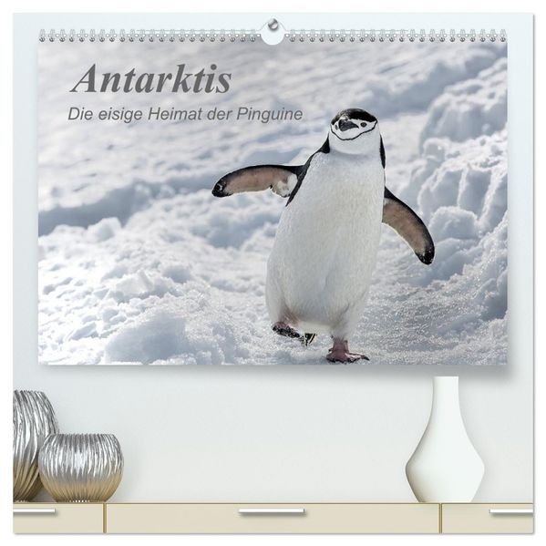 Antarktis die eisige Heimat der Pinguine (hochwertiger Premium Wandkalender 2027 DIN A2 quer) Kunstdruck in Hochglanz