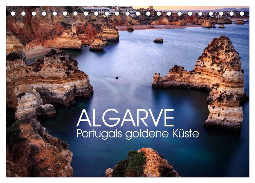 Algarve - Portugals goldene Küste (Tischkalender 2027 DIN A5 quer) CALVENDO Monatskalender