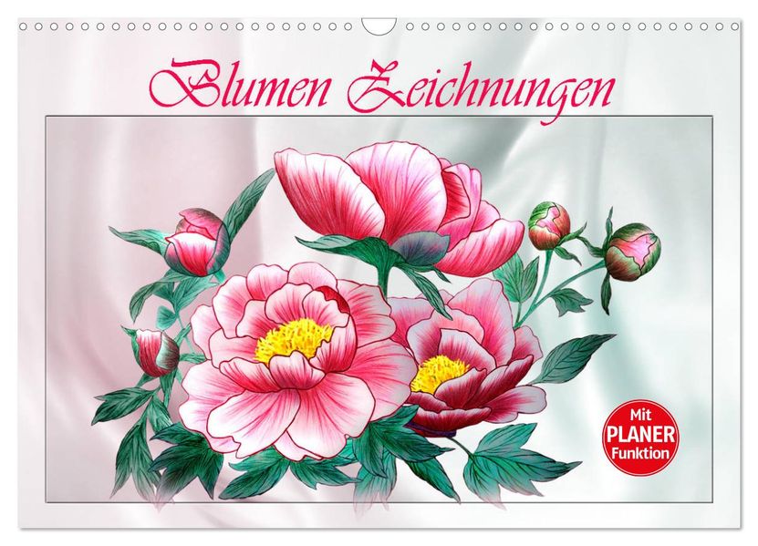 Blumen-Zeichnungen (Wandkalender 2027 DIN A3 quer) CALVENDO Monatskalender